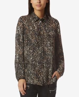 Avec Les Filles Leopard-print Boyfriend Shirt With Pockets