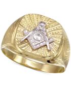 Men's Mason Ring In 10k Gold & Rhodium-plate