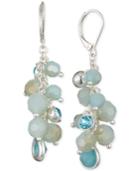 Nine West Stone And Crystal Beaded Cluster Drop Earrings