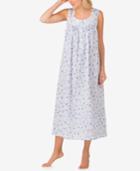 Eileen West Lace-trimmed Printed Cotton Ballet-length Nightgown