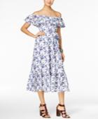 Grace Elements Cotton Off-the-shoulder Floral-print Midi Dress