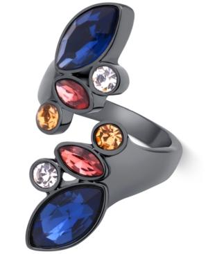 Guess Hematite-tone Geometric Crystal Bypass Ring