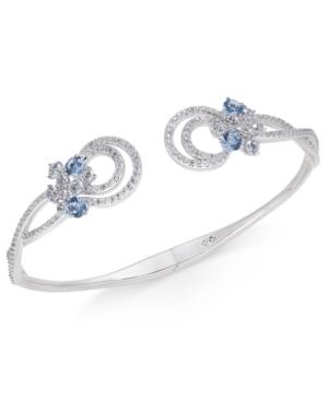 Danori Silver-tone Crystal & Pave Hinged Cuff Bracelet, Created For Macy's