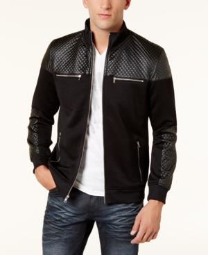 Inc International Concepts Men's Mixed-media Bomber Jacket, Created For Macy's