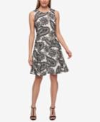 Tommy Hilfiger Paisley-embroidered Fit & Flare Dress