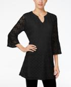 Style & Co. Petite Lace Bell-sleeve Tunic, Only At Macy's
