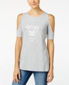 Vince Camuto Cold-shoulder Embossed Logo T-shirt, A Macy's Exclusive Style