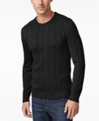 John Ashford Men's Big And Tall Crew-neck Striped-texture Sweater, Only At Macy's