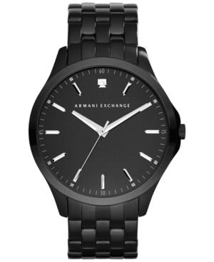 Ax Armani Exchange Men's Genuine Diamond Accent Black Ion-plated Stainless Steel Bracelet Watch 46mm Ax2159