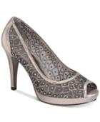 Adrianna Papell Foxy Peep-toe Mesh Evening Pumps Women's Shoes