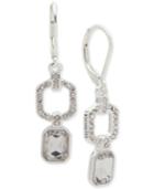 Anne Klein Silver-tone Crystal Double Drop Earrings