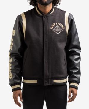 Black Pyramid Men's Drip Logo Varsity Jacket