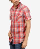 Lucky Brand Men's Dobby Western Plaid Shirt