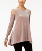 Alfani Velvet Cold-shoulder Top, Only At Macy's