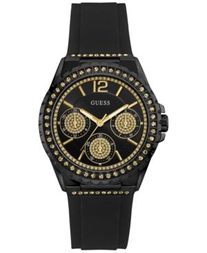Guess Women's Starlight Black Silicone Strap Watch 40mm U0846l1