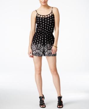 Lucky Brand Printed Cutout Romper