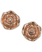 Carolee Rose Gold-tone Rose Stud Earrings