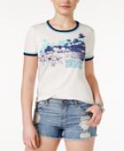 Rebellious One Juniors' Surf Graphic Ringer T-shirt