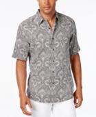 Tasso Elba Short Sleeve Silk Linen Tropical Shirt