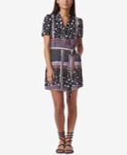 Avec Les Filles Stars & Stripes Printed Wrap Dress