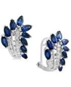 Royale Blue By Effy Sapphire (3-1/10 Ct. T.w.) & Diamond (1/4 Ct. T.w.) Drop Earrings In 14k White Gold