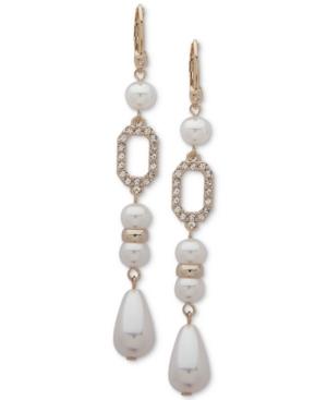 Ivanka Trump Gold-tone Imitation Pearl & Cluster Drop Earrings