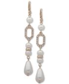 Ivanka Trump Gold-tone Imitation Pearl & Cluster Drop Earrings