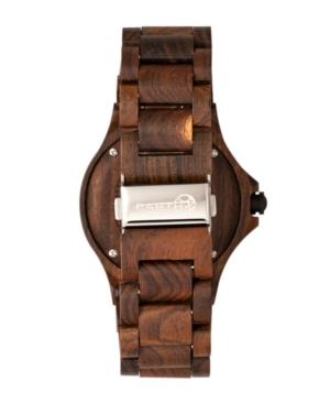 Earth Wood Gila Wood Bracelet Watch W/magnified Date Brown 43mm