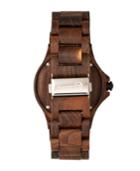 Earth Wood Gila Wood Bracelet Watch W/magnified Date Brown 43mm