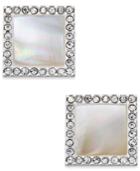 Inc International Concepts Silver-tone Square Imitation Mother Of Pearl Stud Earrings, Only At Macy's