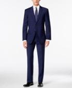 Tommy Hilfiger Men's Bright Blue Plaid Stretch Performance Modern-fit Suit