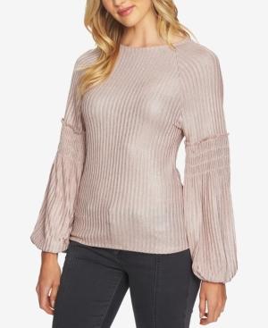 1.state Ribbed Bishop-sleeve Top