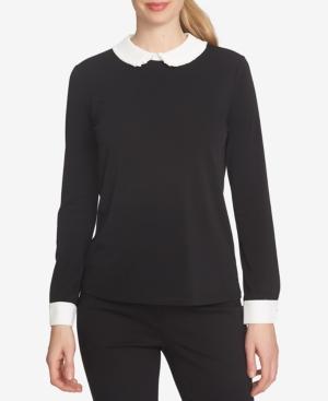 Cece Colorblocked Peter Pan-collar Blouse