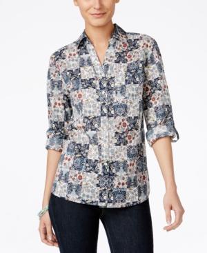 Style & Co. Floral-print Button-up Shirt, Only At Macy's