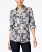 Style & Co. Floral-print Button-up Shirt, Only At Macy's