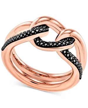 Swarovski Rose Gold-tone Pave Chain Ring