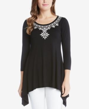 Karen Kane Embroidered Asymmetrical Top