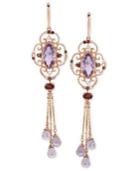 Le Vian Multistone Dangle Earrings In 14k Rose Gold
