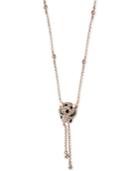 Signature By Effy Diamond (1/3 Ct. T.w.) And Tsavorite Accent Panther Lariat Necklace In 14k Rose Gold