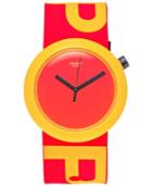 Swatch Unisex Swiss Pop Orange-red Silicone Strap Watch 41mm Pnj100