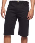 Sean John Black Solid Flat-front Shorts