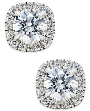 Certified Diamond Halo Stud Earrings (1-1/2 Ct. T.w.) In 18k White Gold