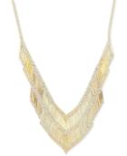 Multi-bead And Polished Bar Statement Necklace In 14k Gold