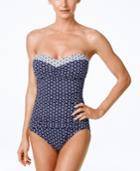 Tommy Bahama Paisley-print Bandeau Tummy Control One-piece Swimsuit Women's Swimsuit