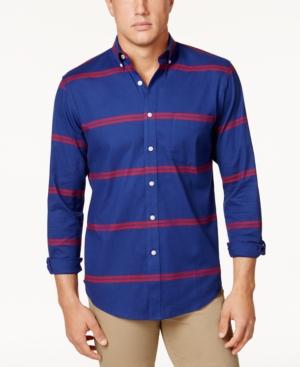 Club Room Men's Horizontal Stripe Stretch Shirt, Only At Macy's