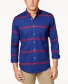 Club Room Men's Horizontal Stripe Stretch Shirt, Only At Macy's
