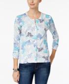 Charter Club Embellished Print Cardigan, Created For Macy's
