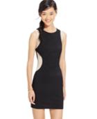 City Triangles Juniors' Embellished Illusion Bodycon Dress