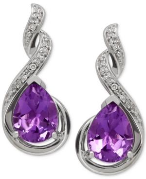 Amethyst (1-9/10 Ct. T.w.) And Diamond Accent Infinity Earrings In Sterling Silver