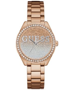 Guess Women's Rose Gold-tone Stainless Steel Bracelet Watch 37mm